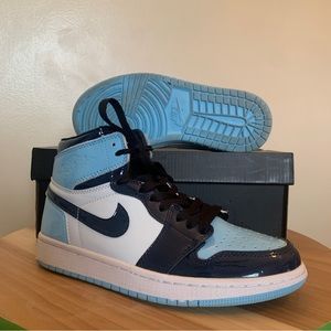 Retro Jordan 1 in Navy Blue, Light Blue, and White